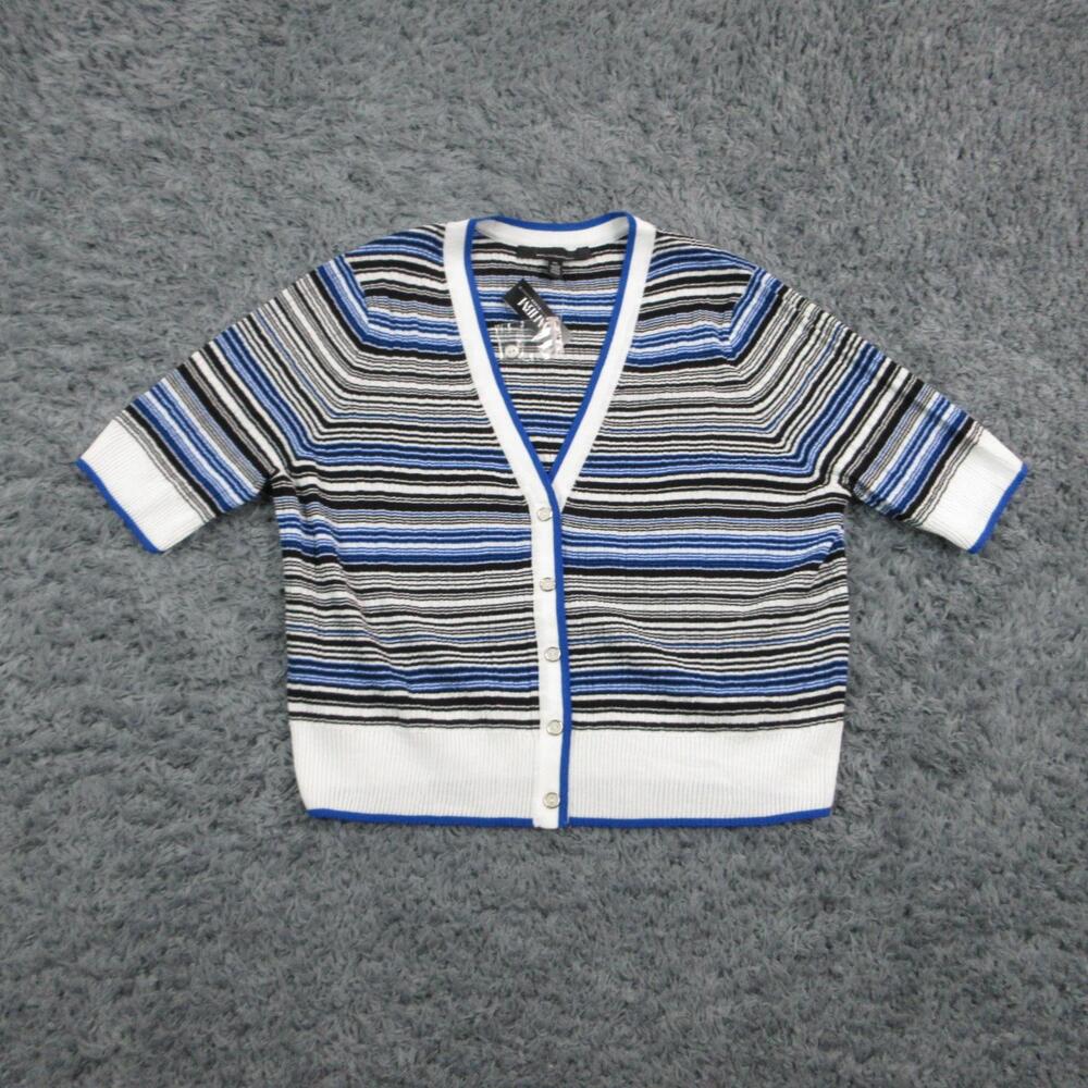 White House Black Market Cardigan Womens XL Multicolor Hillary Stripe NWT